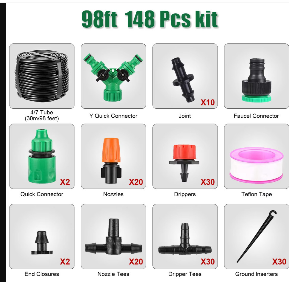 Sistema de riego de enfriamiento y eliminación de polvo para jardín y jardín con boquilla de riego automática de goteo de agua