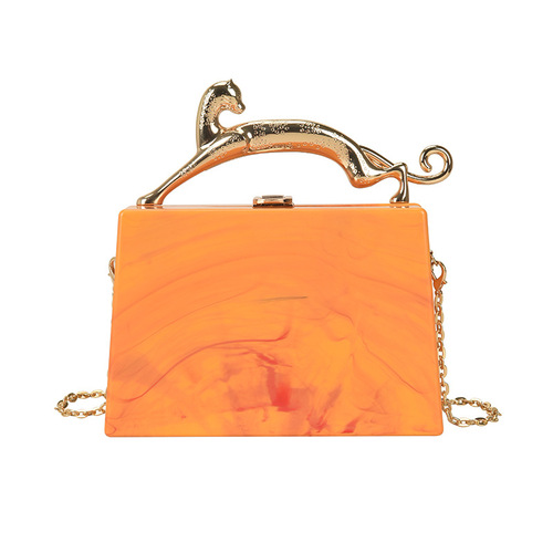 Acrylic Box Bag, New 2024 European & American Style, Candy-Colored, Fresh & Girly, Handheld & Crossbody Evening Party Bag