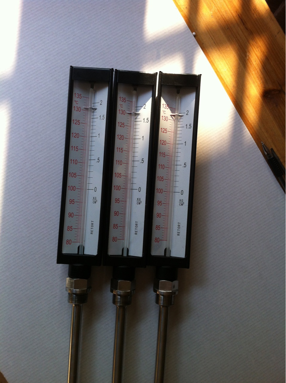 杀菌锅温度计，杀菌斧温度计，水银温度计、金属护套温度计