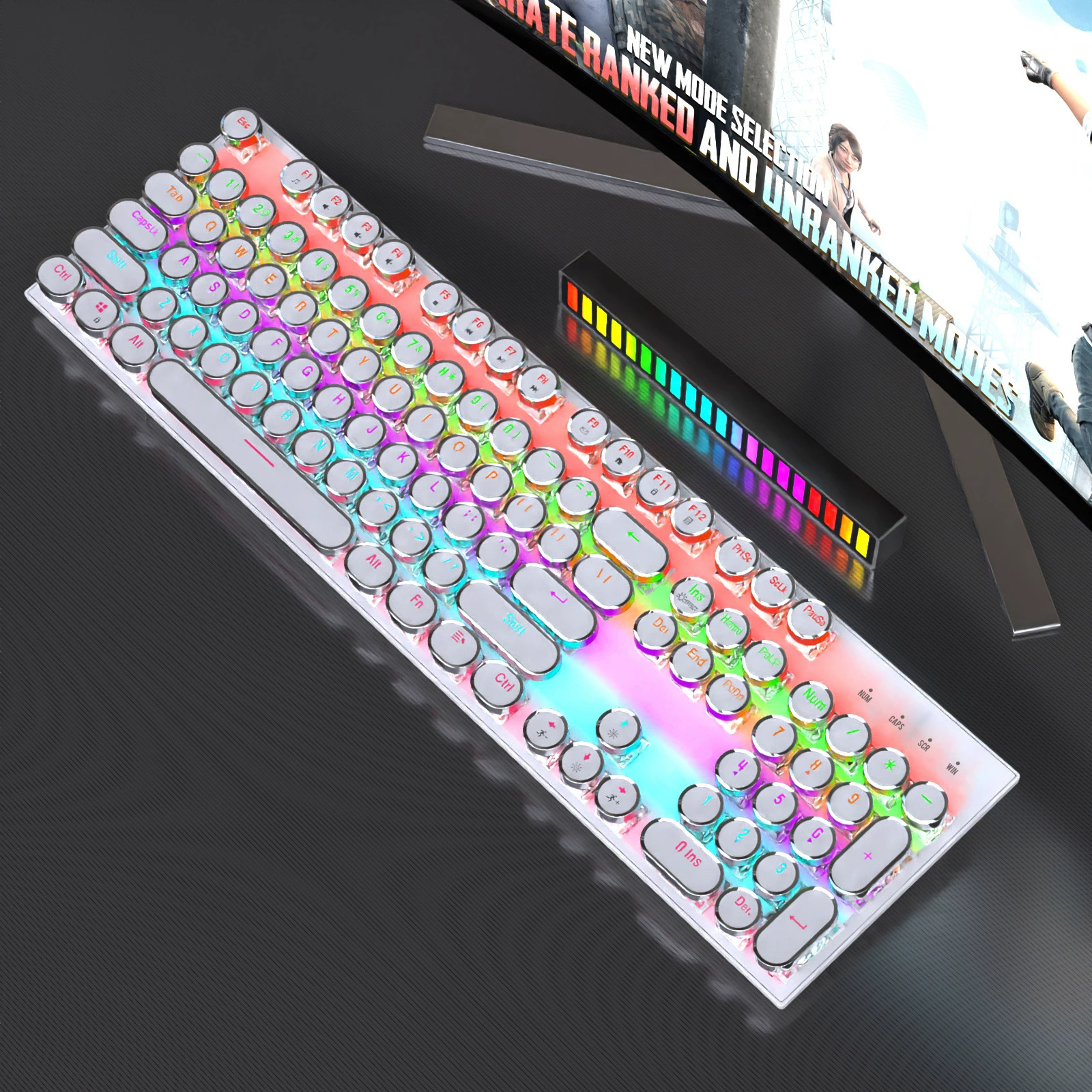Заводская модель в стиле панк-стим ретро трёхрежимная RGB настоящая механическая клавиатура для соревнований, подключаемая с синими переключателями