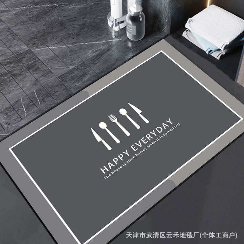 Transfronterizo simple almohadilla de suelo de baño de barro de diatomeas resistente al deslizamiento absorción de agua almohadilla de inodoro puerta de inodoro almohadilla de pie antisucia