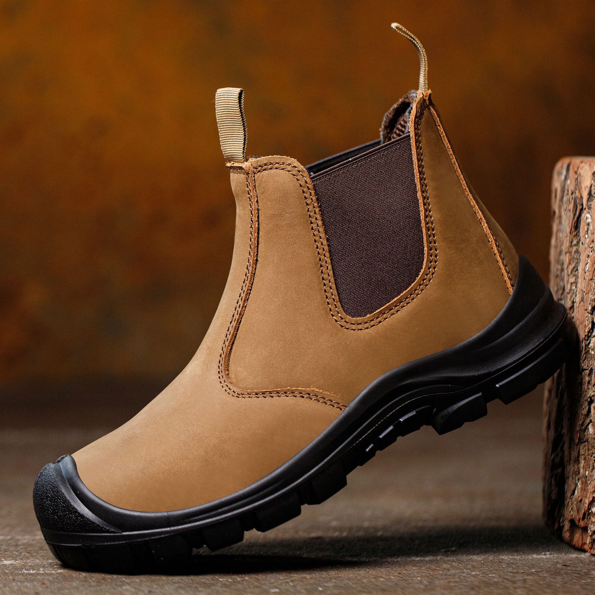 Men Special Work Shoes Men's Steel Toe Breathable Slip-On Safety Casual Fashion Work Shoes_vogvips.com