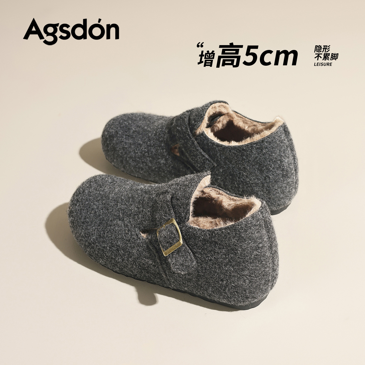 2025 nuevo invierno con suela gruesa y botas de nieve de algodón de lana para mujeres.