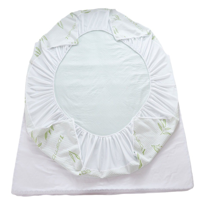 Amazon Comercio exterior Venta caliente fibra de bambú capa de aire jacquard impermeable colcha cubierta bebé colchón cubierta protectora pañal pad
