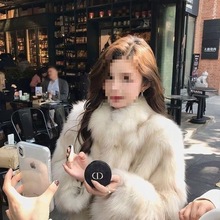 日光岛屿新款整皮狐狸毛皮草外套女冬季立领显貂皮毛毛大衣