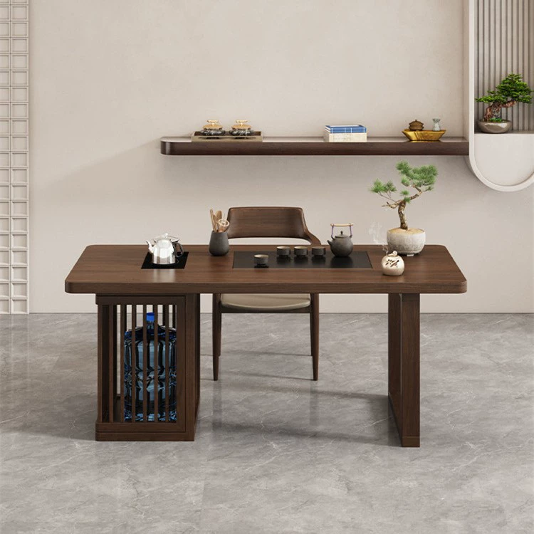 Простой современный чайный стол из цельного дерева и комбинация стульев и небольших квартир