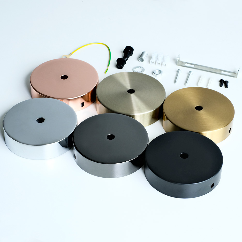 Pendant Light Ceiling Mount DIY Lighting Accessories Ceiling Plate Pendant Light Round Disc Metal Electroplated Suction Cup Plate Base