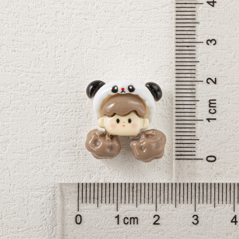 Caricatura palomitas de maíz chicas DIY accesorios de resina crema pegamento para el cabello de la caja del teléfono móvil agujero material de hebilla