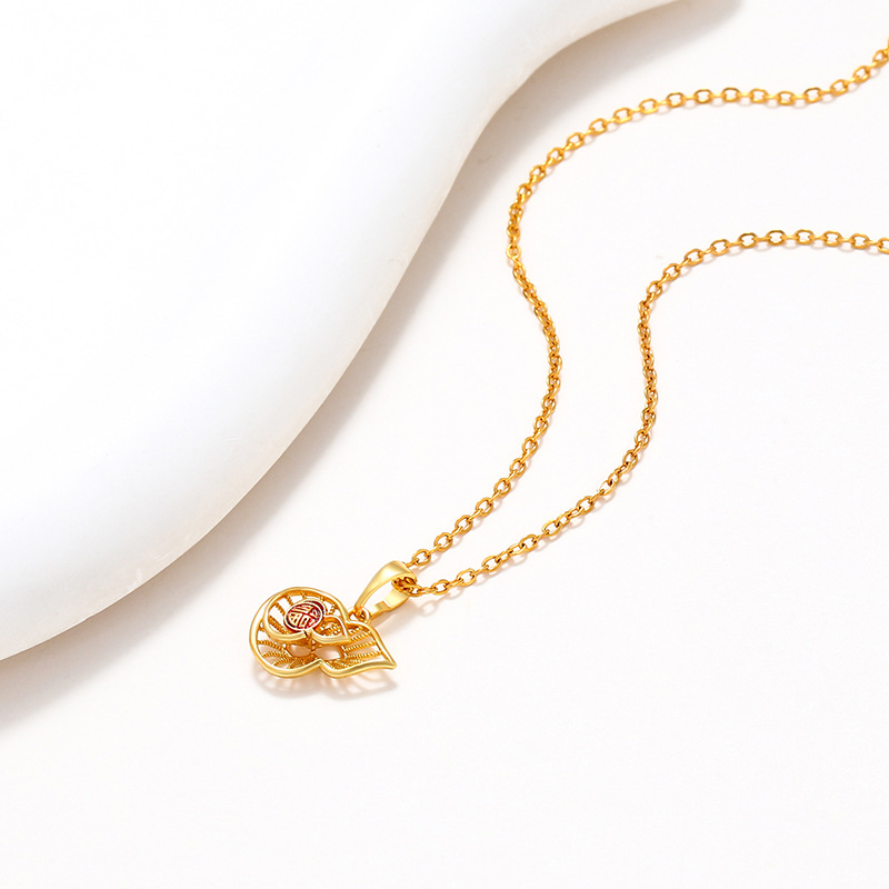 Xuping goteo de aceite Fu calabaza colgante sensación colgante de mujer retro lujo ligero collar nicho mujer mayorista