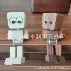 跨境现货新款抖腿小木人车载桌面摆件甩腿机器人创意可爱装饰木质