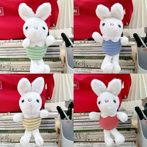 Random color striped rabbit+bead chain