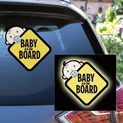 BabyOnBoard自動車シール防水ビニール安全車標識は後部側窓反射シールに適している