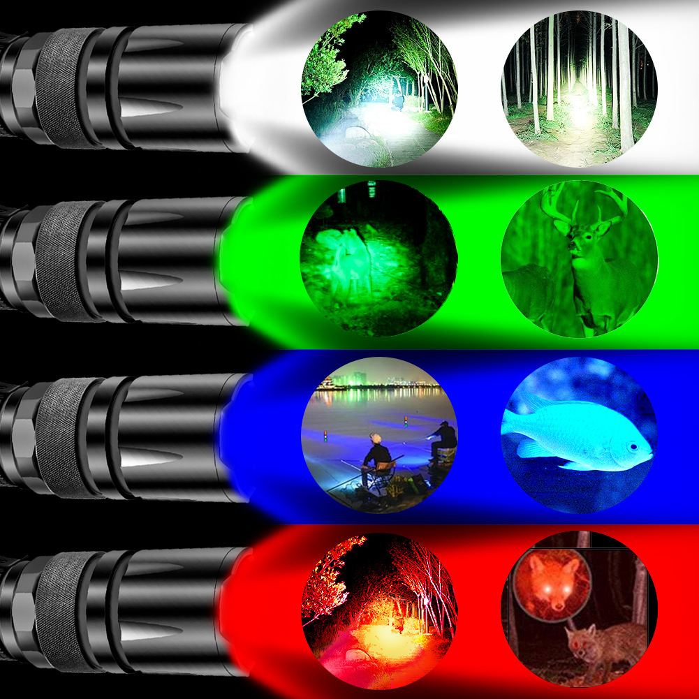 Nueva linterna transfronteriza de cuatro-fuente de luz fuerte linterna de luz multifuncional impermeable al aire libre luz de trabajo de emergencia