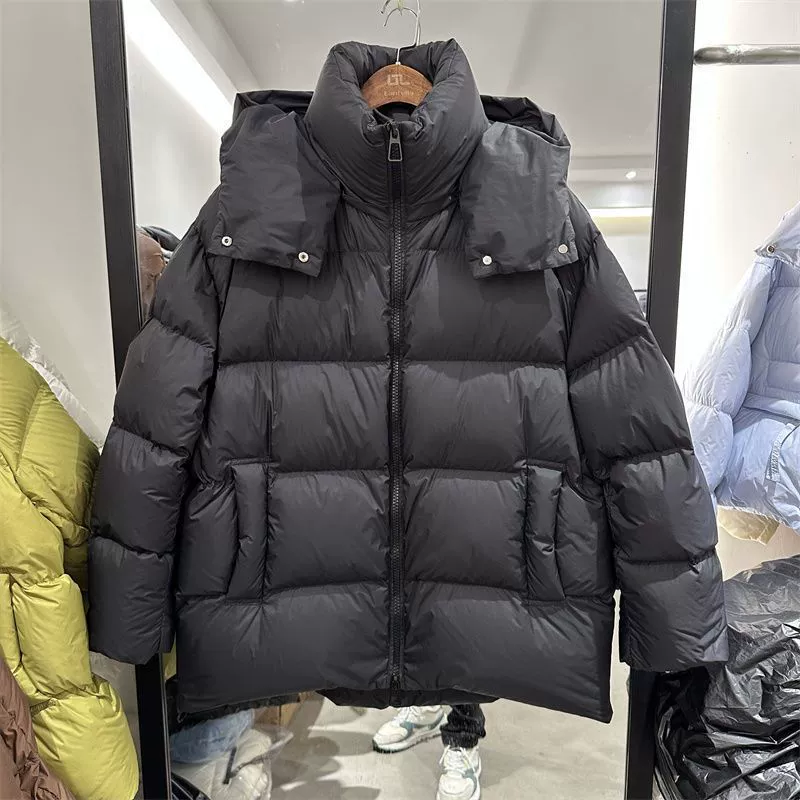 Extra large winter down jacket with down with hood, plus size, increased thickness, Korean style