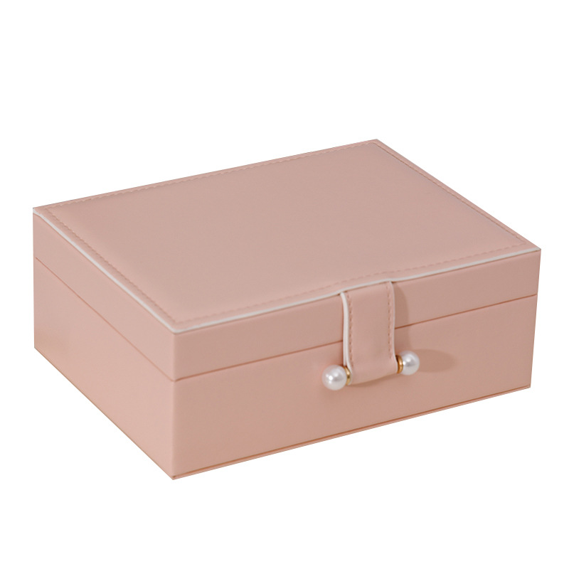 Transfronterizos de doble capa PU de gran capacidad pendientes caja de joyas anillo pendientes collar caja de joyas caja de joyas al por mayor image 6