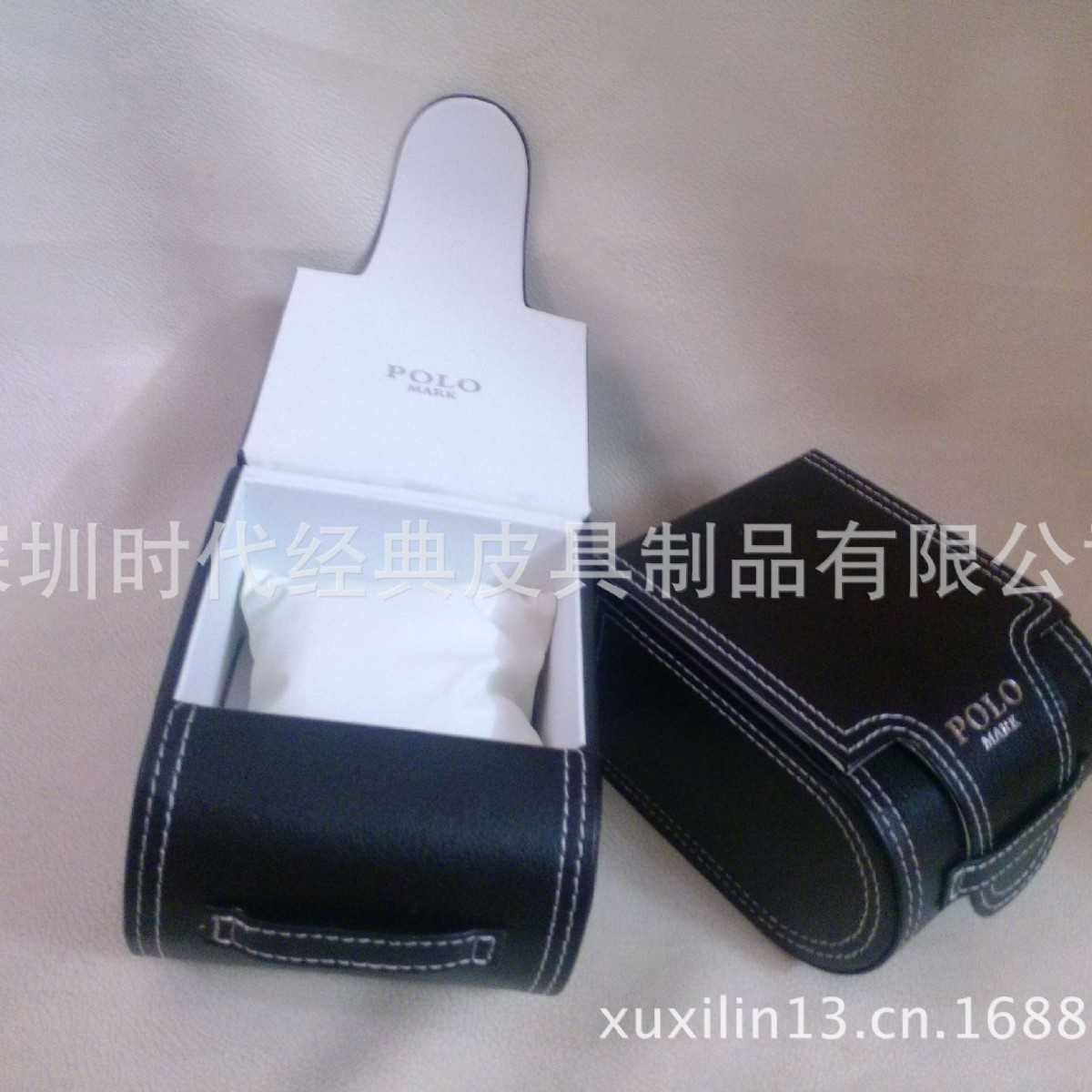 批发PU单支手表盒包装盒 PU荔枝纹翻盖手表盒 首饰盒礼品包装盒