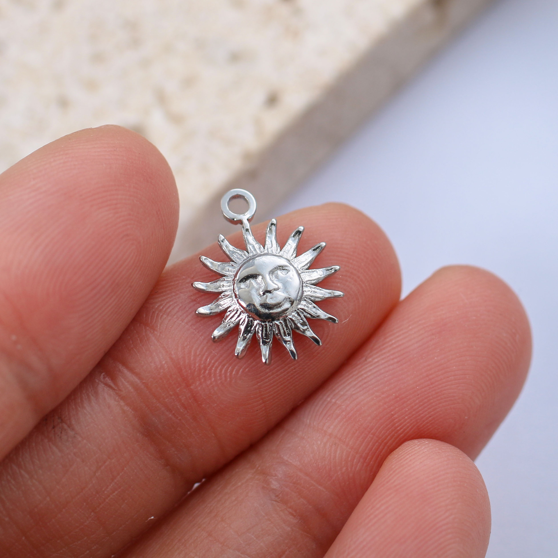 DOOYIO 3 teile/los Lächeln Gesicht Sonne Charms Mode DIY Edelstahl Halskette Armband Schmuck Handwerk Machen Zubehör Liefert – Detail 12
