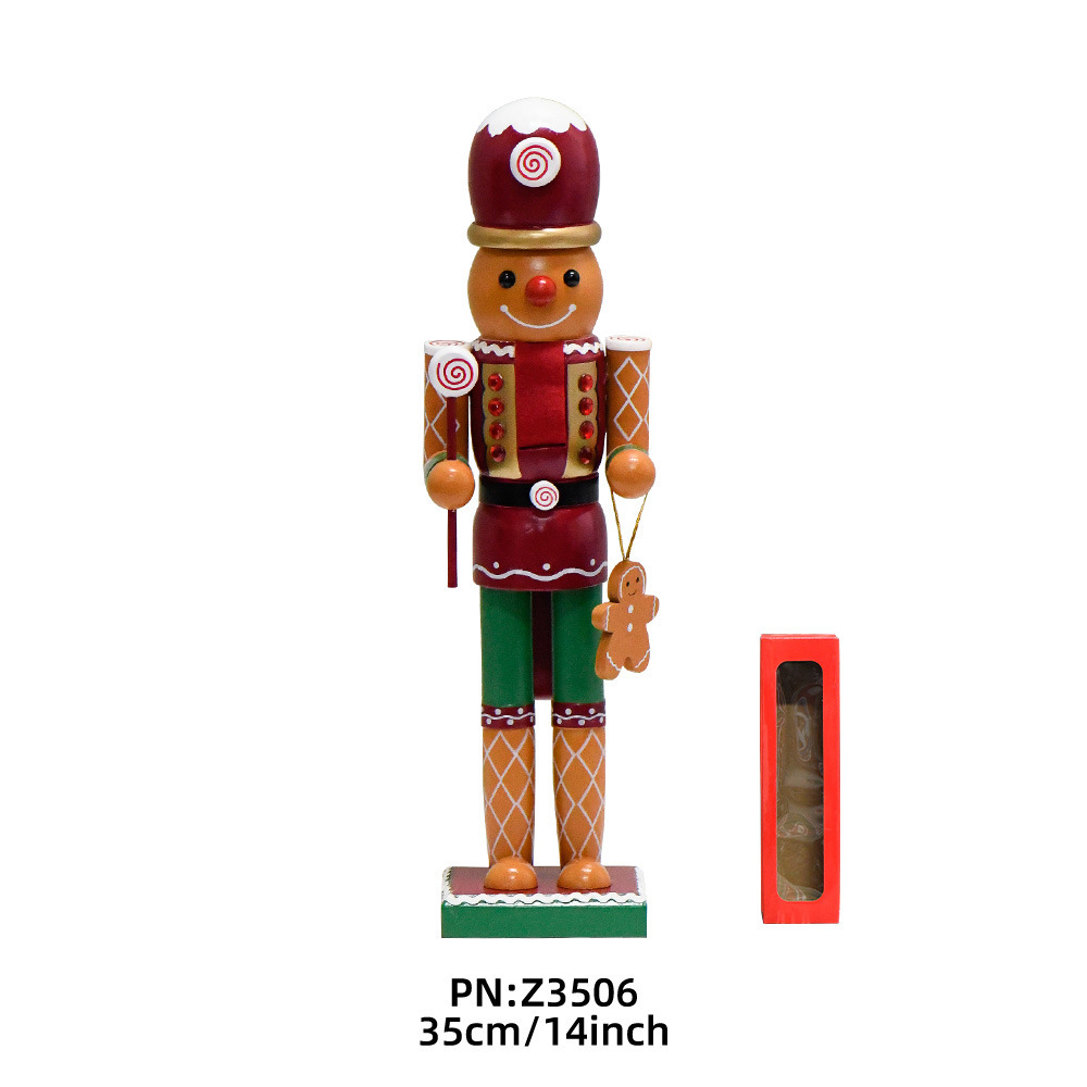 Transfronterizos 35cm pan de jengibre hombre calendario chef nuez soldados decoraciones navideñas fábrica de muñecas de madera al por mayor