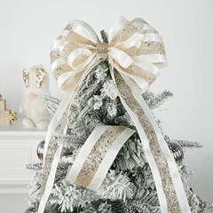 新しいクリスマスポリエステルゴールドファンリボン装飾クリスマスツリー DIY リボンパーティーギフトボックス装飾リボン