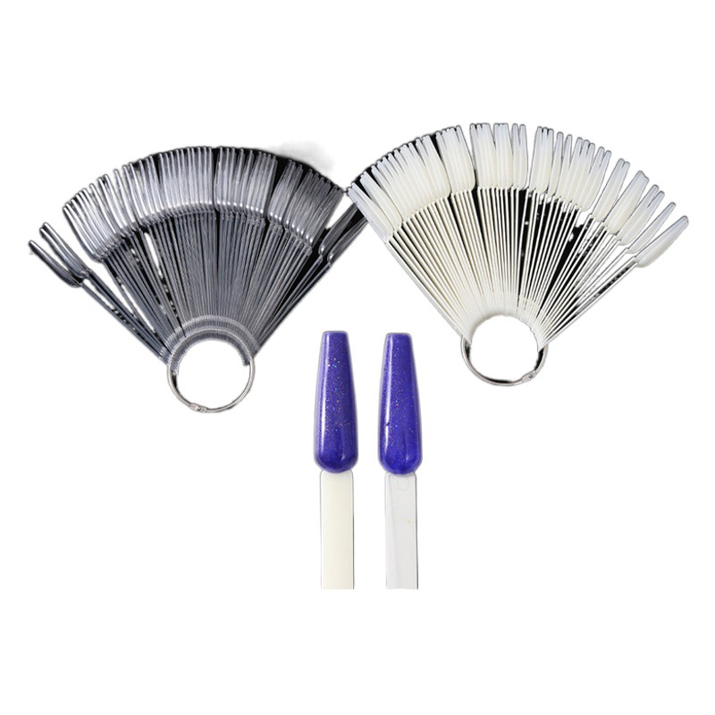 Cross-border exclusivo 50-color Ballet nail art Tarjeta de color en forma de abanico práctica de esmalte de uñas Pantalla de Arte de uñas Placa de color 50 piezas