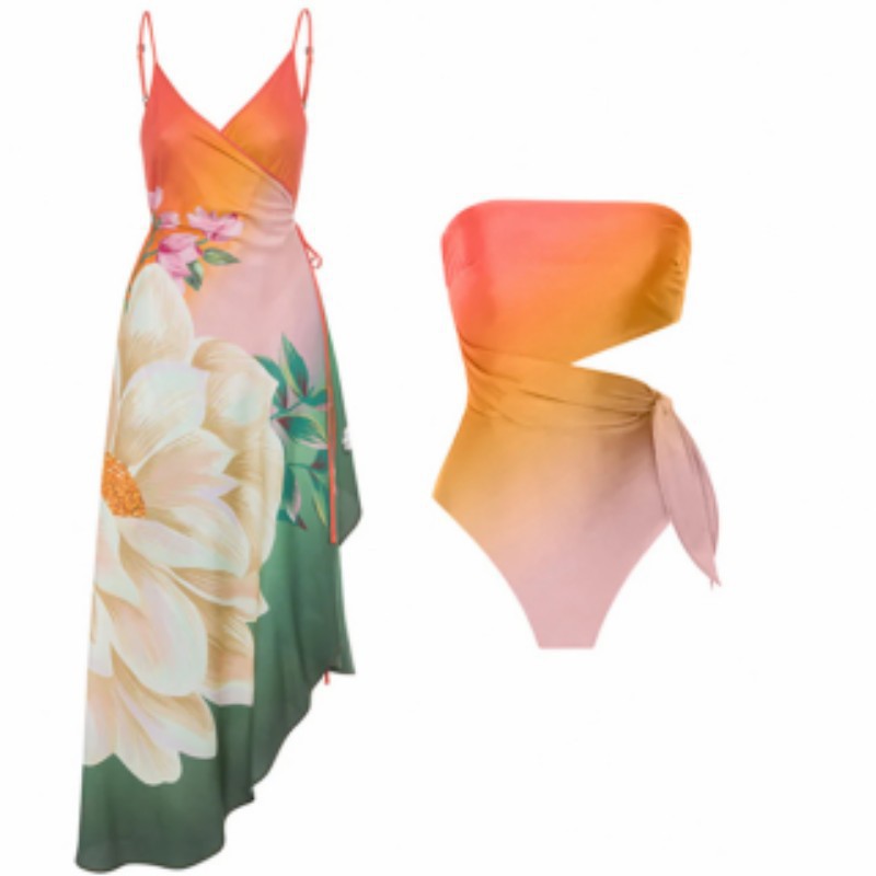 امرأة سيدة شاطئ بحر طباعة 1 قطعة قطعة واحدة ملابس السباحة display picture 6