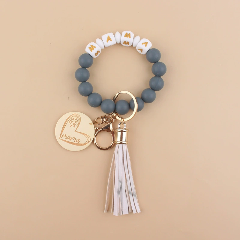 Творческий подвеска к Дню матери, силиконовая бусиновая bracelet с буквами, брелок, аксессуар