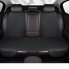 Universal – Seat cushion, seat cover 5-Seat Set - leather-four-point-star-black-rear-row