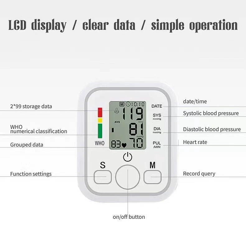 Трансграничный полностью автоматический сфигмоманометр, точечный внешнеторговый электронный сфигмоманометр, бытовой умный прибор для измерения пульса на руке