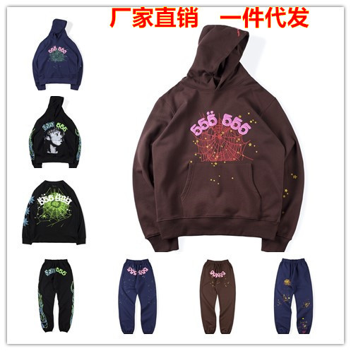 Item Thumbnail for 21SS European and American hip-hop singers have the same foam letter 555555 printed male and female couple sweatshirt hoodie trendy