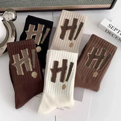 Socks for women, deodorant and sweat-absorbent, spring and autumn socks, women's mid-tube socks, ins trendy, versatile, sports, breathable, couple's stockings for women