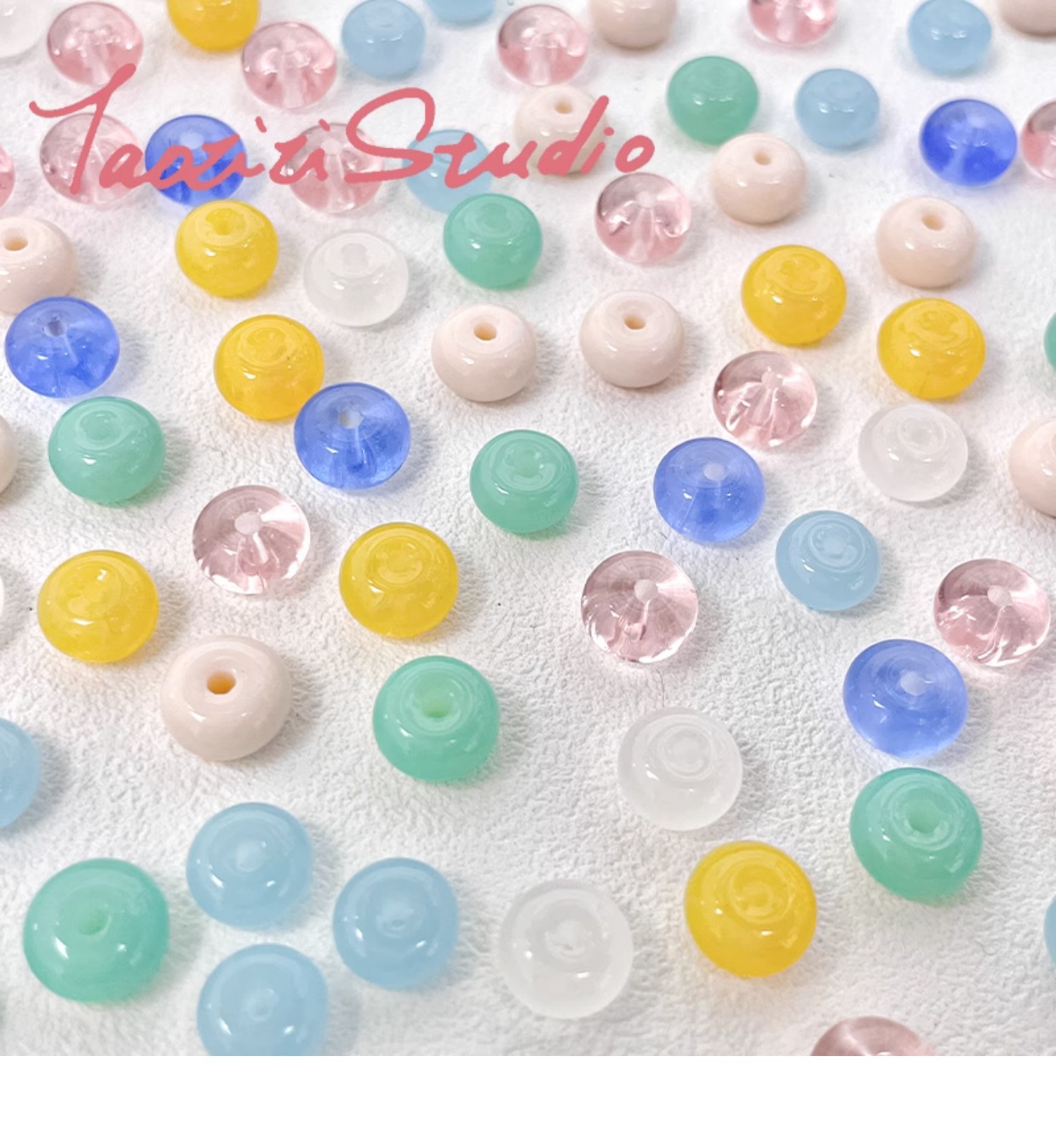 [Memory fragment] Japanese style fat Huhu glass abacus beads spacer beads diy handmade beaded necklace bracelet material