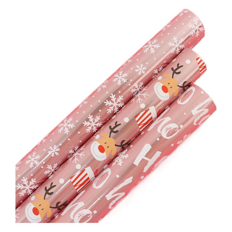 Cross-Border Christmas Aluminized Wrapping Paper Party Gift Wrapping Paper American Retro Gift Wrapping Paper Christmas Packaging