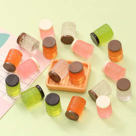 中式复古海棠琉璃纹玻璃罐 diy奶油胶娃娃屋场景搭配树脂饰品摆件