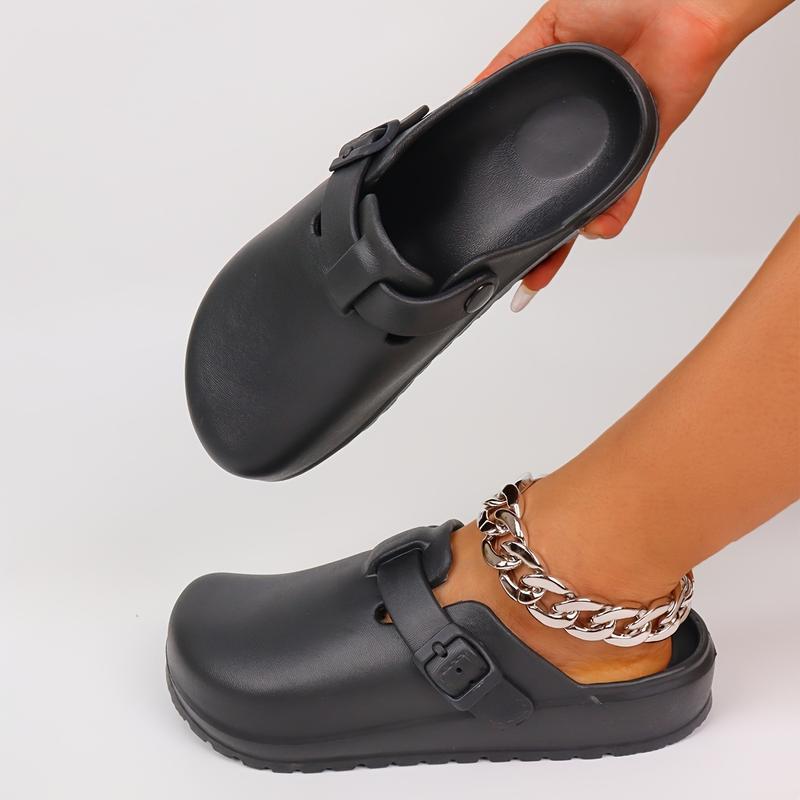 2025 New Cross-Border Dropshipping Normcore Pure Color Clogs Casual Non-Slip Closed Toe Shoes