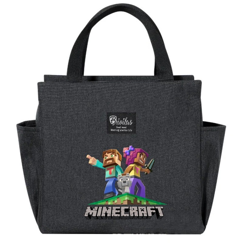 Minecraft 漫画プリント弁当バッグ断熱バッグアイスバッグピクニック断熱ランチボックスバッグ|undefined