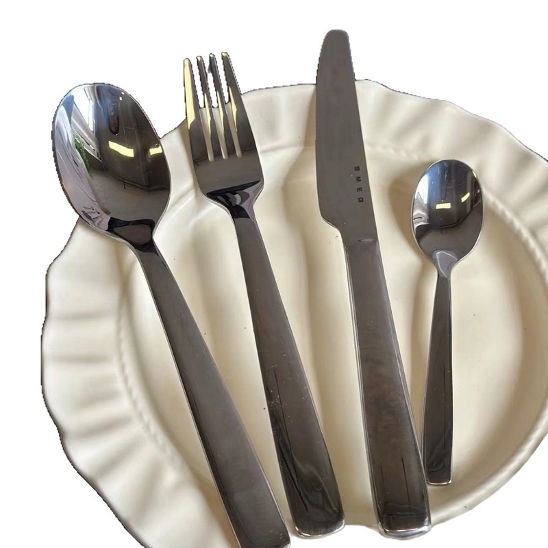 工場直販 SM-EG M グリッド 洋食器 4点セット ナイフ スプーン フォーク ステンレス デザート ステーキ 食器|undefined