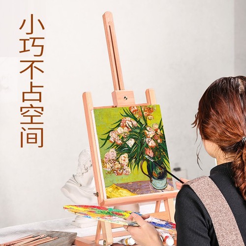 Desktop easel drawing board small folding solid wood easel children's beech wood sketching display stand children's oil easel wholesale