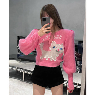 DL0810��ɫ��ͨë��Ů2022�괺�b��Ů�ی��ɴ̽�㼑��L�̿�ᘿ���