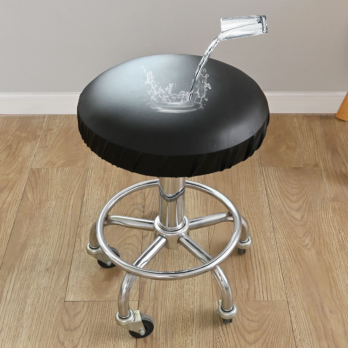 Funda de taburete redonda impermeable de cuero PU para dropshipping transfronterizo de TEMU, funda para silla elevadora de bar, salón de belleza y barbería.