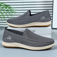 鞋子男秋季新款镂空网面鞋不臭脚一脚蹬爸爸鞋老北京布鞋男代发