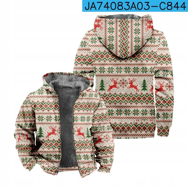 Ropa de invierno engrosada con forro polar transfronterizo Forro de doble capa de Santa Claus Chaqueta acolchada de algodón de terciopelo grueso Cremallera Bolsa de excavación Chaqueta acolchada de algodón cálido