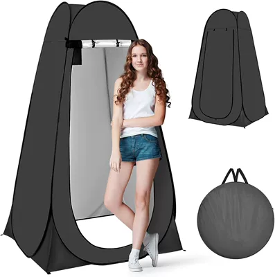 Cross-Border Outdoor No-Setup Shower Avtomobil dam çadırları - black-two-window-silver-coated-single