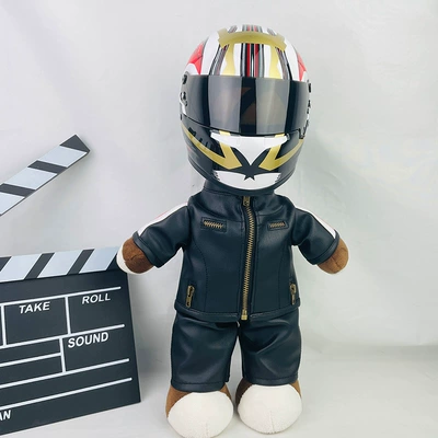 Motosiklet dəbilqələri, Box Pendant Motorcycle Travel Partner - 28cm-35cm-black-leather-f1-lucky-cat-helmet-buckle-anti-collision-layer