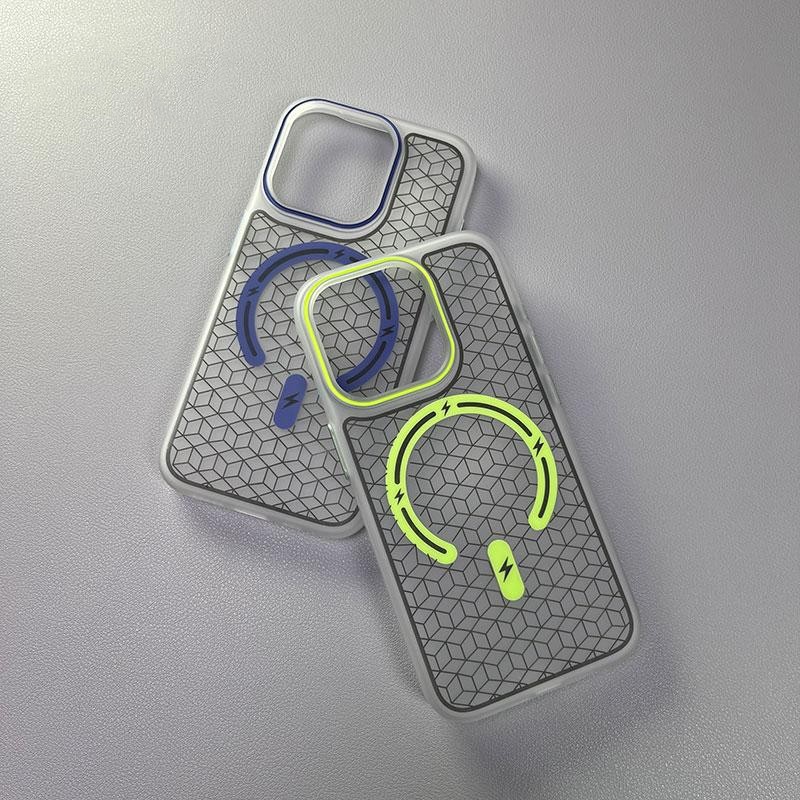Magnetic Phone Case For Iphone 16 Pro Max With 3d Engraved Grid_voghion.com