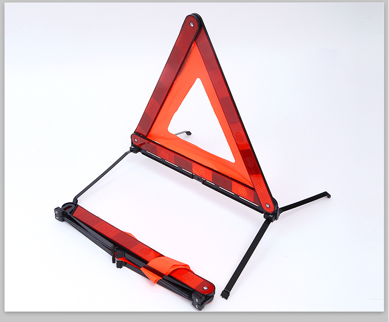Car Triangular Warning Stand Foldable Car Triangular Warning Sign Vehicle Emergency Reflective Triangular Warning Sign