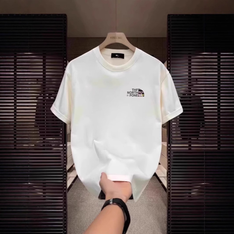 Summer New Style 100% Cotton Short-Sleeved T-Shirt Men's Sports Casual Cool Round Neck Loose Couple Versatile Half-Sleeve Summer New Style 100% Cotton Short-Sleeved T-Shirt Men's Sports Casual Cool Round Neck Loose Couple Versatile Half-Sleeve