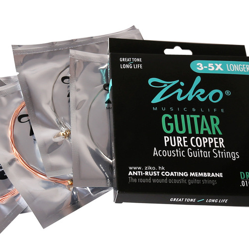 ZIKO DUS-010 DCZ-012 folk guitar strings silver-plated wooden guitar string set rust-proof 1-6 strings