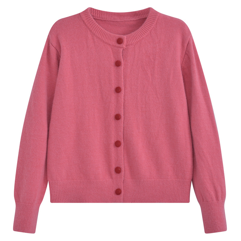 2025 primavera nueva reducción de envejecimiento suelta suave pegajosa con cardigan de punto de mujer suéter de aire suave blusa de adelgazamiento image 6