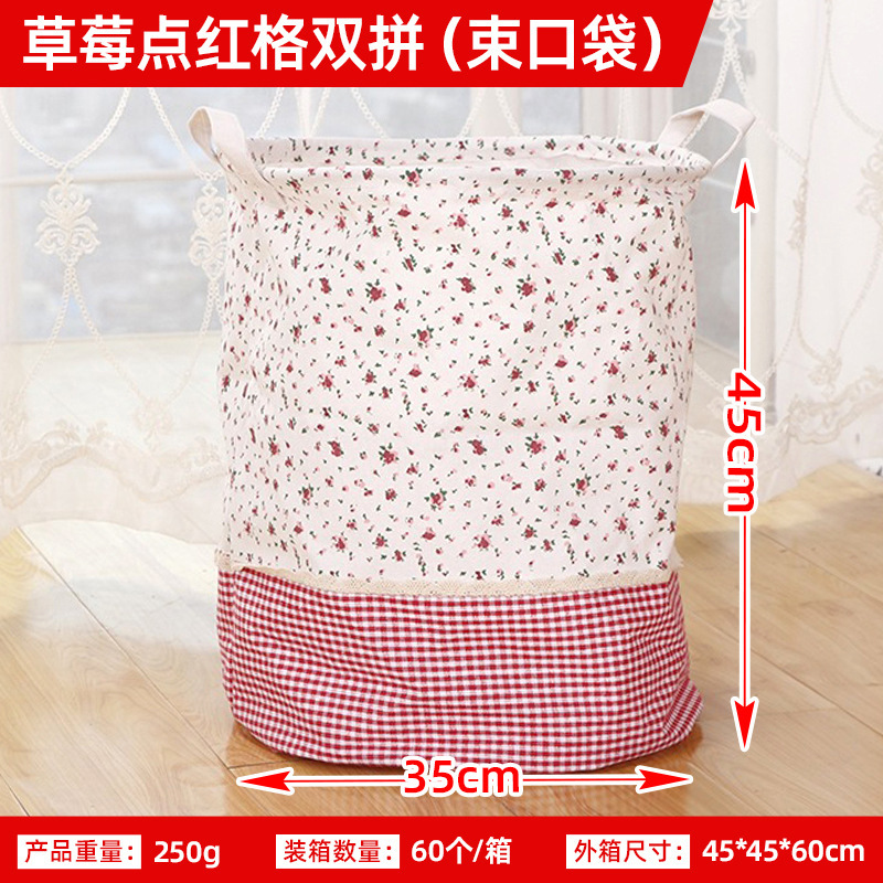 Canasta de lavandería con cordón plegable simple canasta de almacenamiento misceláneas Cubo de almacenamiento misceláneas organizar canasta de almacenamiento canasta de lavandería doméstica