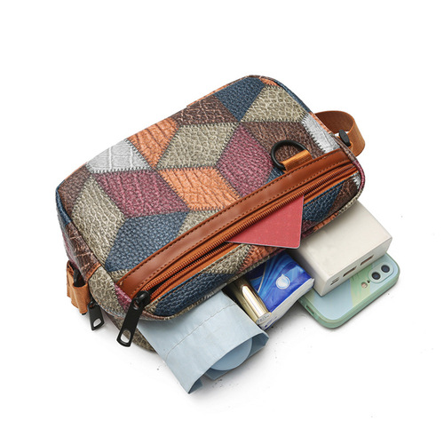 Cross-border men's bag, one-shoulder cross-body bag, 2025 new style, trendy texture, the treasure of the town store, printed small square bag, bags
